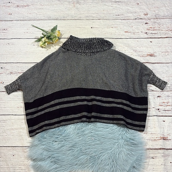 Anthropologie Maeve Keisha Poncho Sweater in Black - Picture 2 of 9